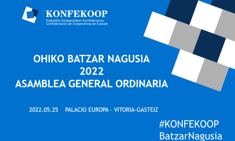 Asamblea General de KONFEKOOP: 25 de mayo en Vitoria-Gasteiz